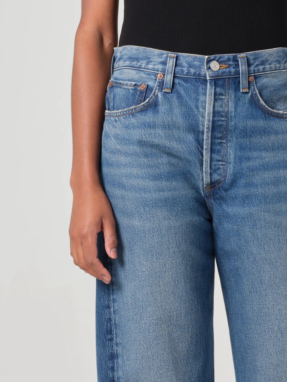 AGOLDE Luna Pieced High Rise Barrel Jeans Split Wash 28 - Picture 5 of 8
